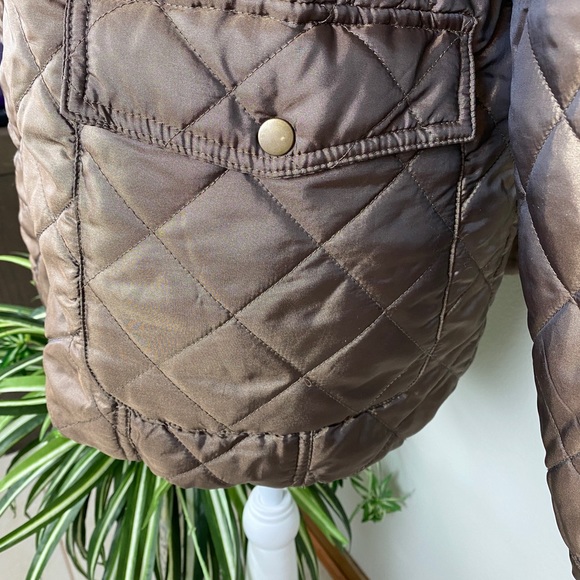 Jane Ashley, Plus Size 2X Jacket Brown Quilted Full Zip Pockets - Picture 7 of 14